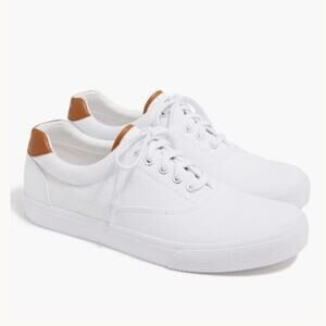 J Crew Factory Men's Canvas Lace up Sneaker Size 8 White